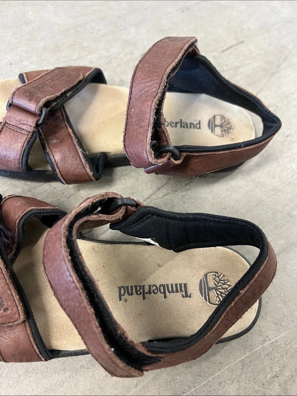 RARE Timberland Brown Leather Men's Adjustable Strap Sandals